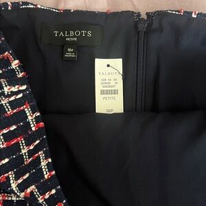 Talbots Petite Navy and Red Tweed skirt